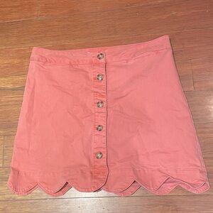 Est. 1946 Coral Denim Scalloped Denim Skirt Size 12